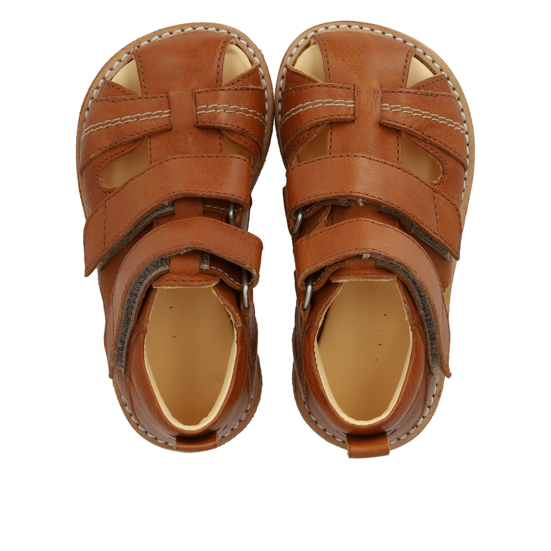 Angulus Begynder sandal med velcro lukning - Cognac