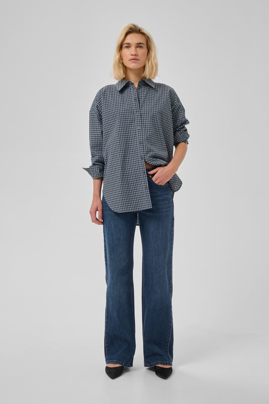My Essential Wardrobe Louis Pants - Dark Blue Retro Wash