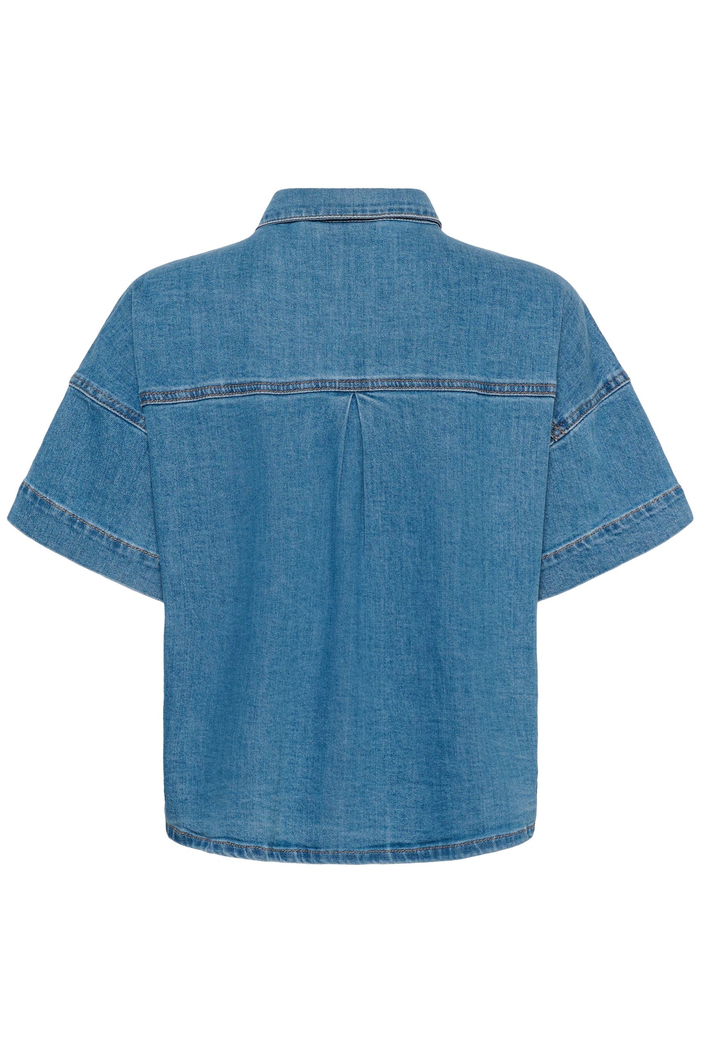 My Essential Wardrobe Linn Boxy Shirt - Medium Blue