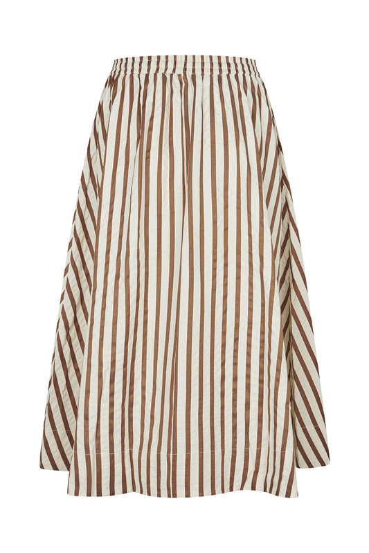 Lollys Laundry Bristol Midi Skirt Nederdel - Dark Mokka
