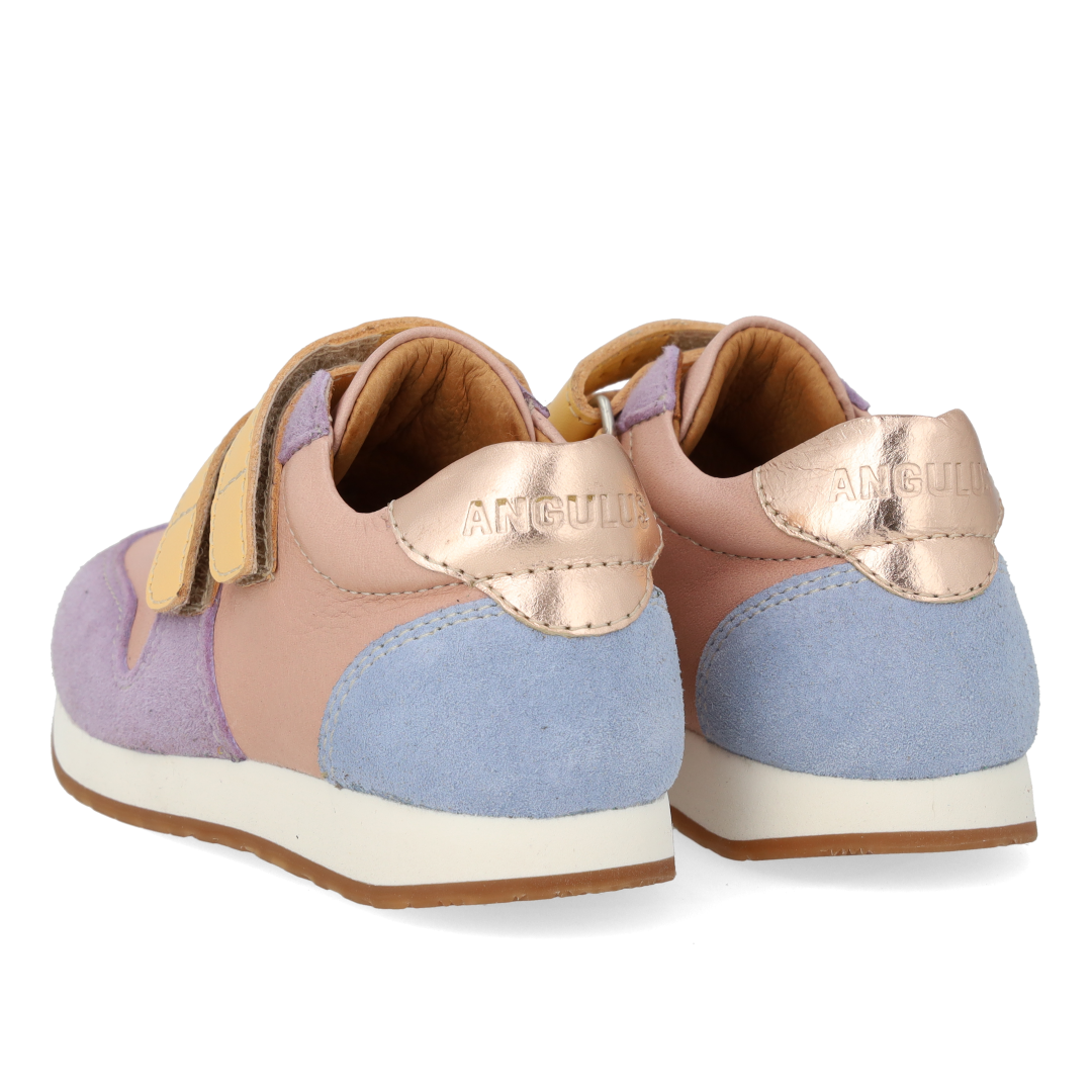Angulus Sneaker med velcro - Rose/Blue