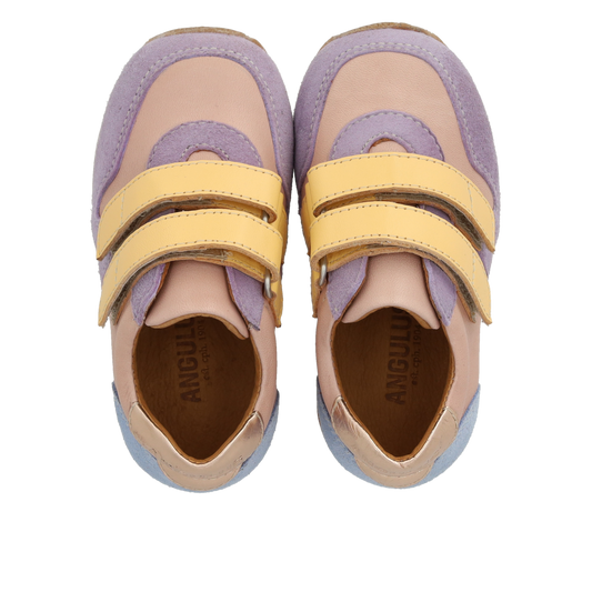 Angulus Sneaker med velcro - Rose/Blue