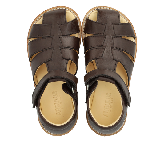 Angulus Sandal med velcro - Dark Brown