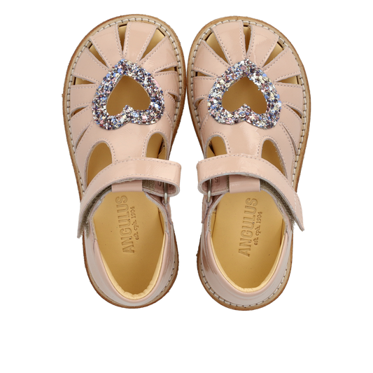 Angulus Hjertesandal - Rose/Pastel