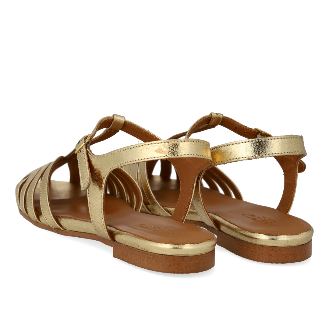 Angulus Flad sandal med frontdetalje Sandal - Gold