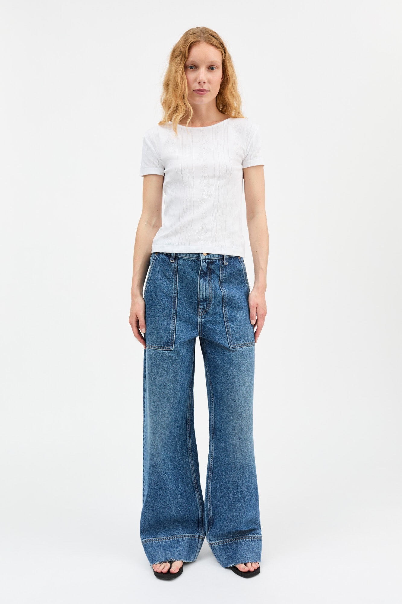 Skall Studio Anna Cap sleeve T-shirt - White