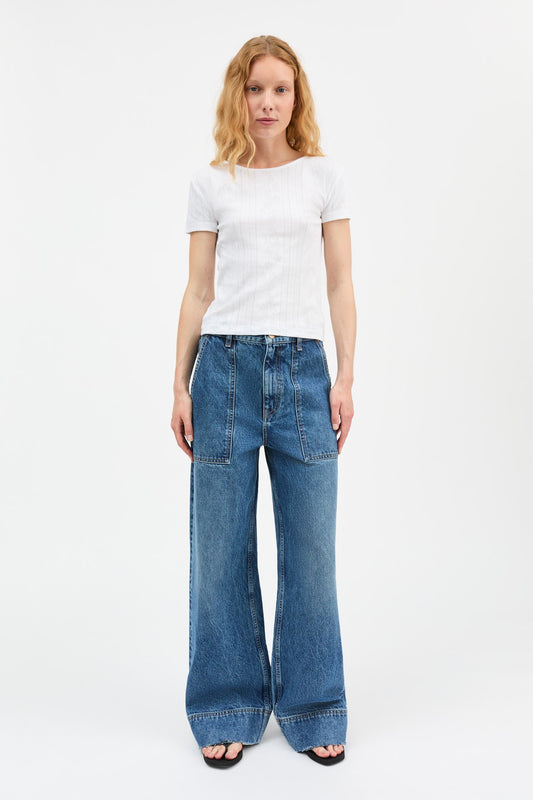 Skall Studio Anna Cap sleeve T-shirt - White