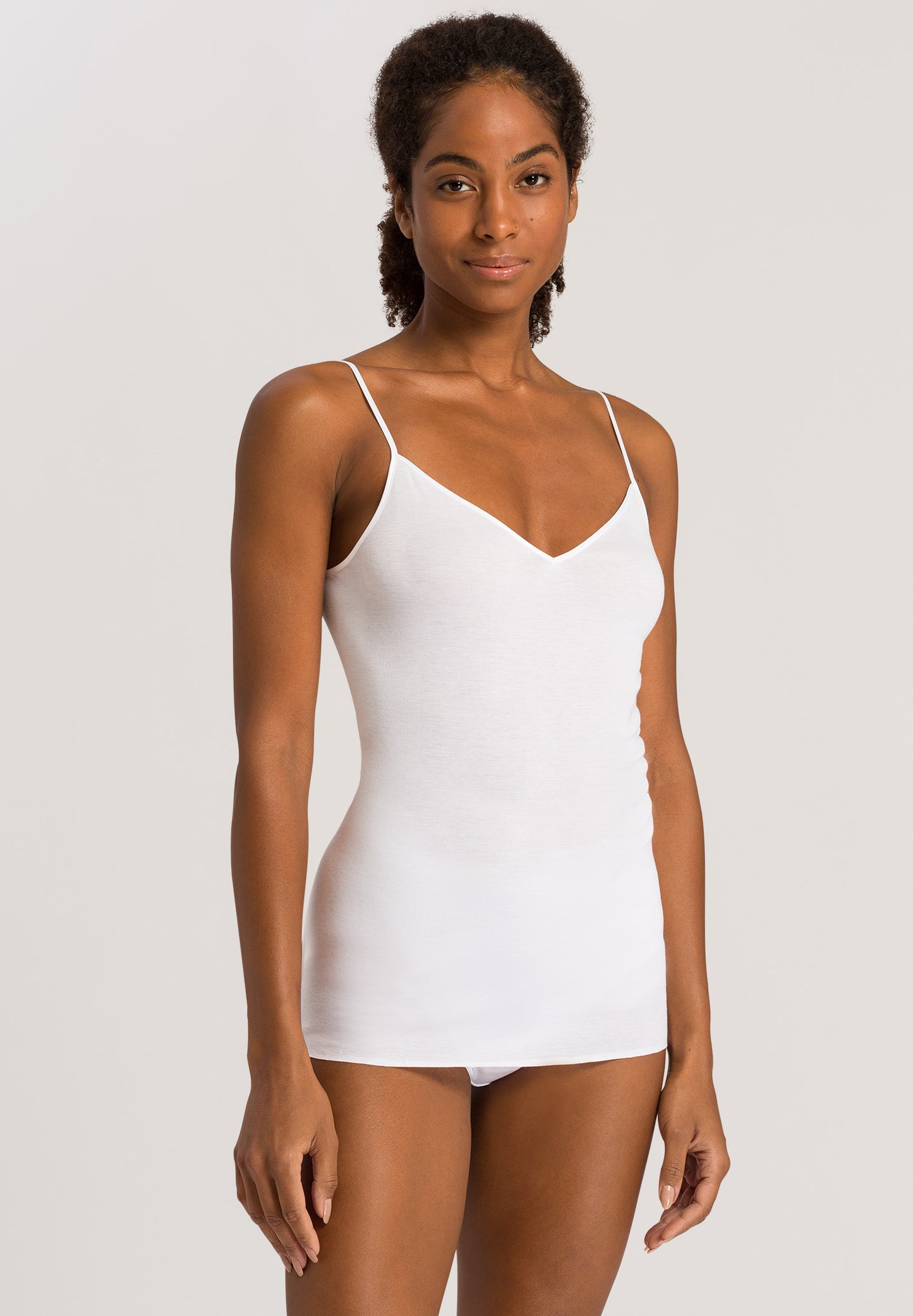 Hanro Cotton Seamless V-neck White