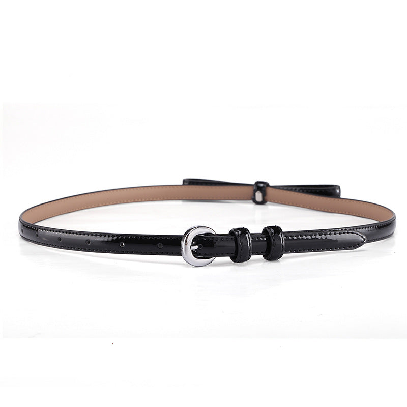 Plissé Ladina Belt Black with Bow
