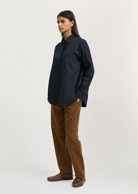 Aiayu Lynette Shirt Dark Horn - Black Navy