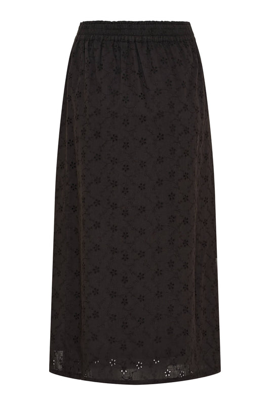 Anne-mi Melody Midi Skirt Nederdel - Black