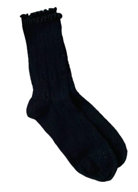 Plissé Parcy Sock Strømper - Black