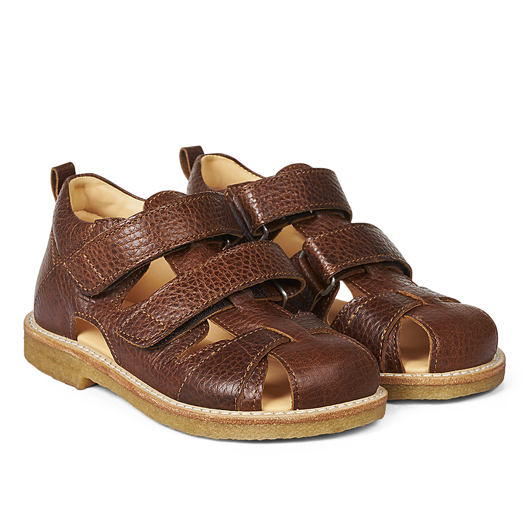 Angulus Sandal med velcro lukning  - Cognac