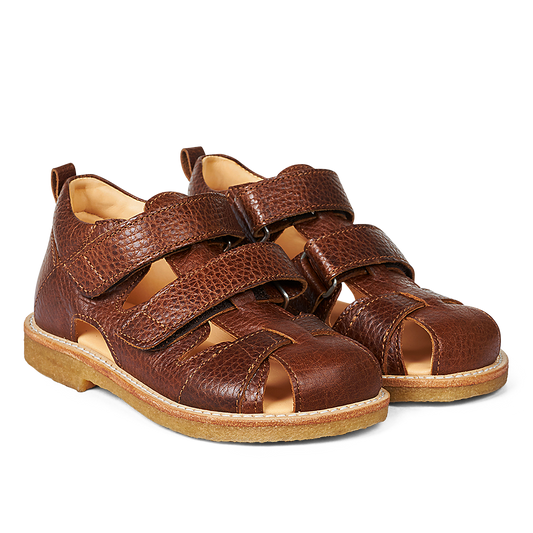 Angulus Sandal med velcro lukning  - Cognac
