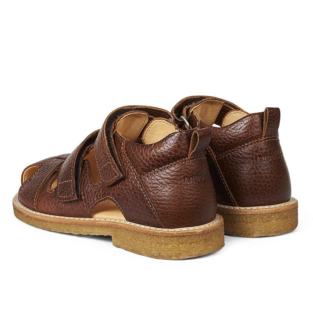Angulus Sandal med velcro lukning  - Cognac