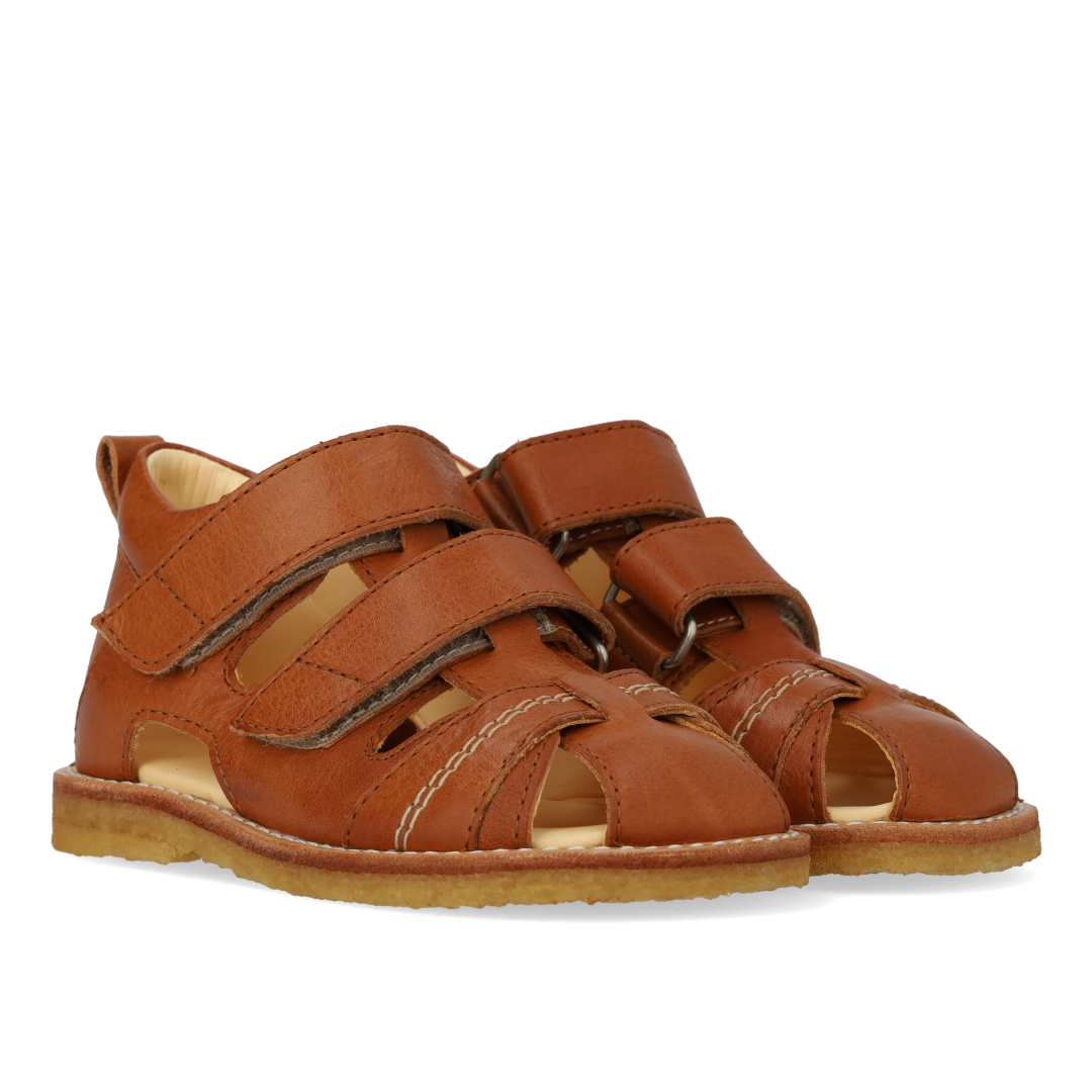 Angulus Begynder sandal med velcro lukning  - Cognac