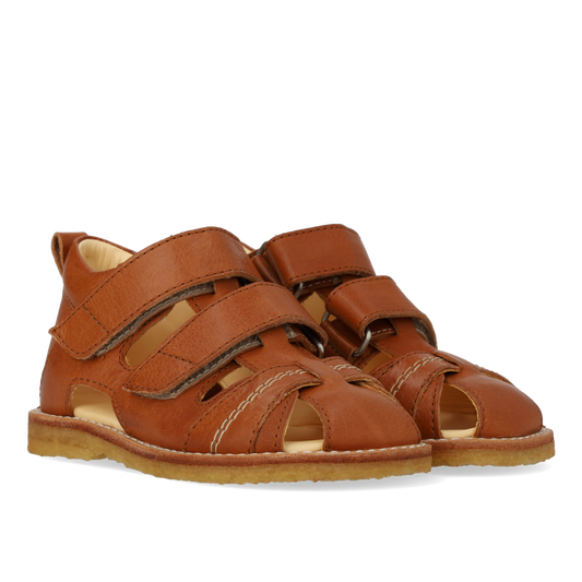 Angulus Begynder sandal med velcro lukning  - Cognac