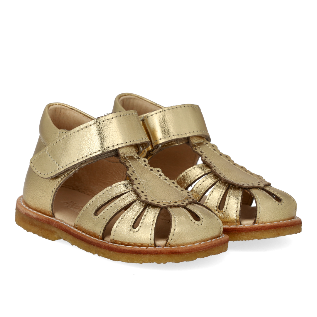 Angulus Begynder sandal med velcro lukning  - Gold