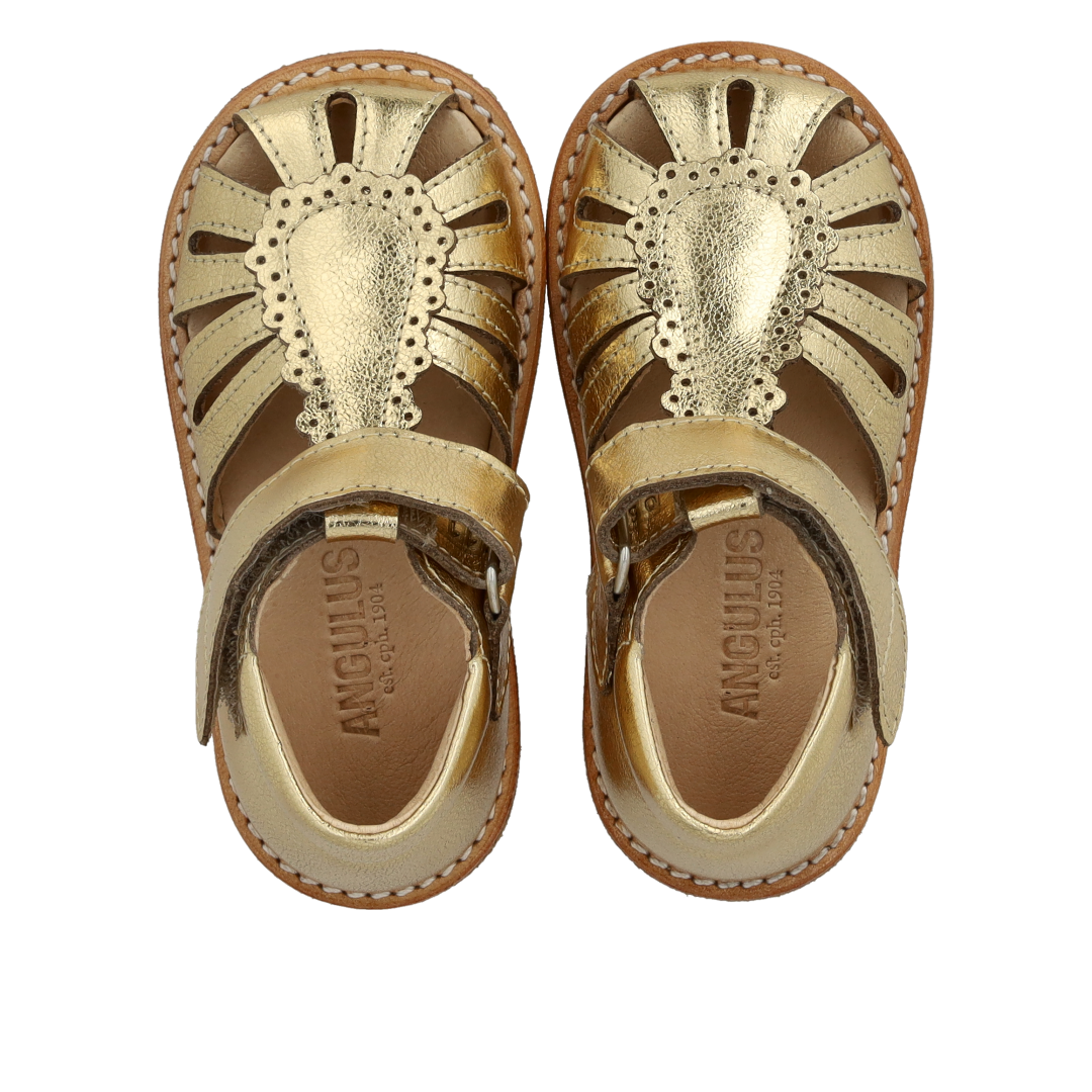 Angulus Begynder sandal med velcro lukning  - Gold