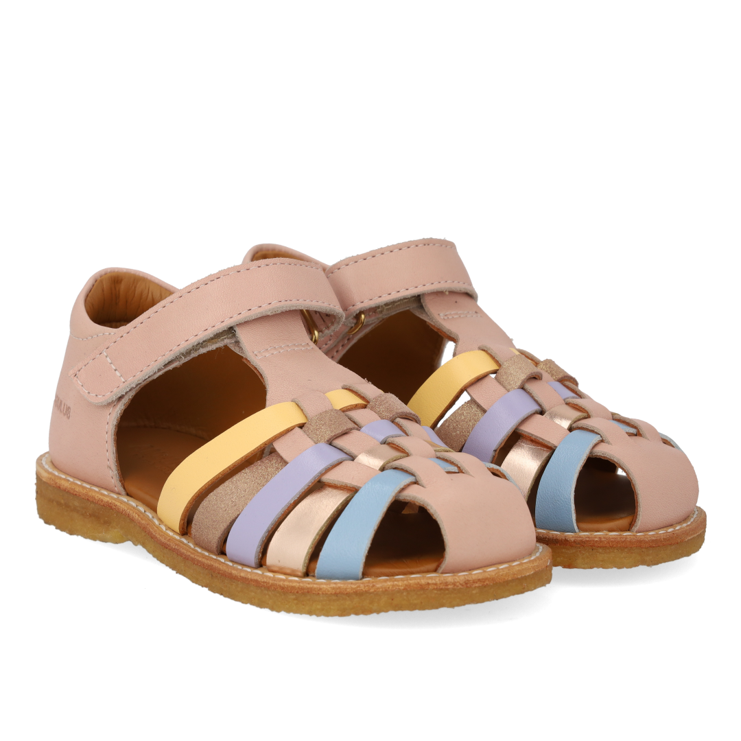 Angulus Sandal med flet detalje  - Rose/Blue