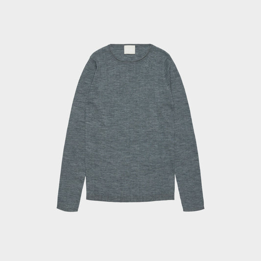 FUB Rib Blouse - Steel Melange