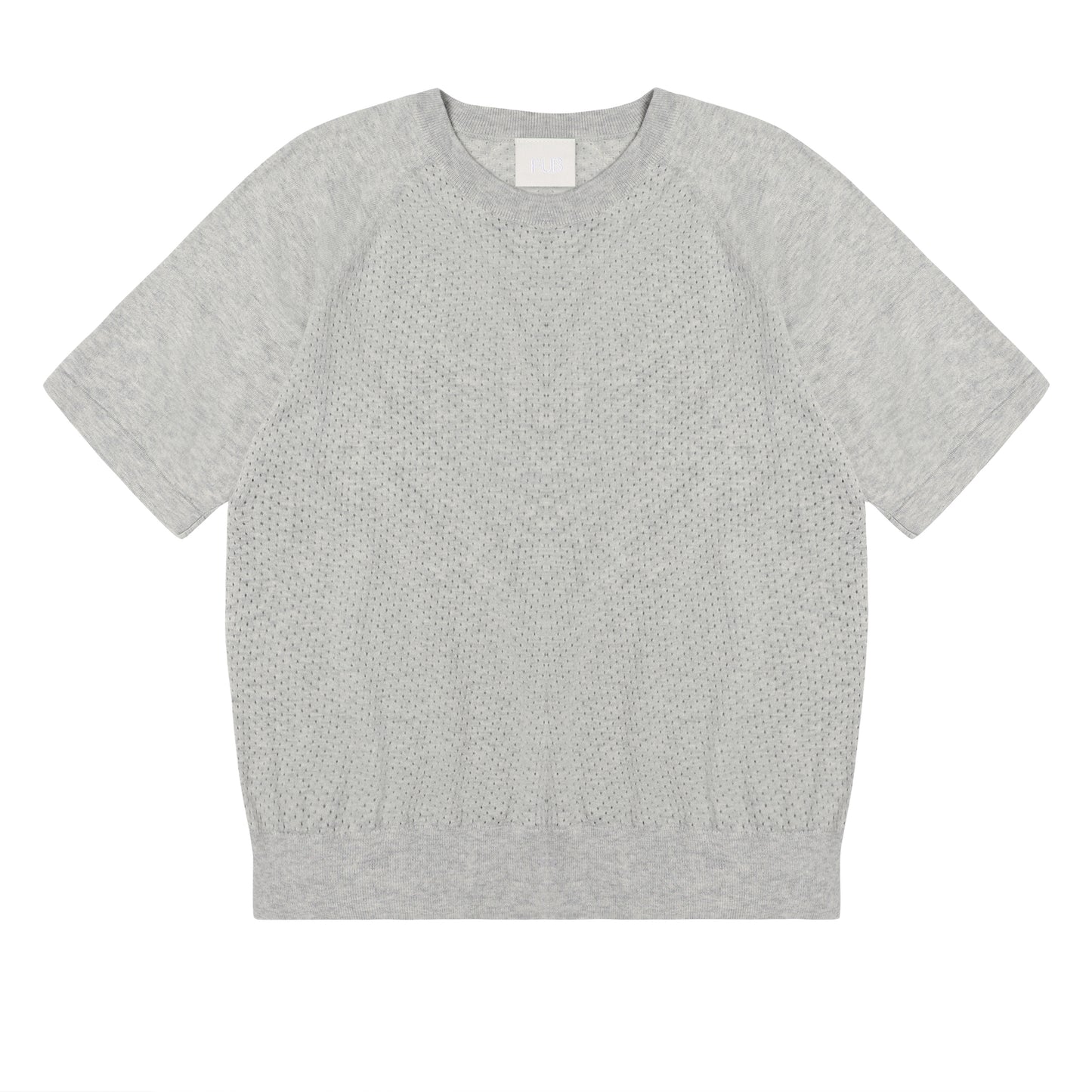 FUB Pointelle Tee T-shirt - Light Grey