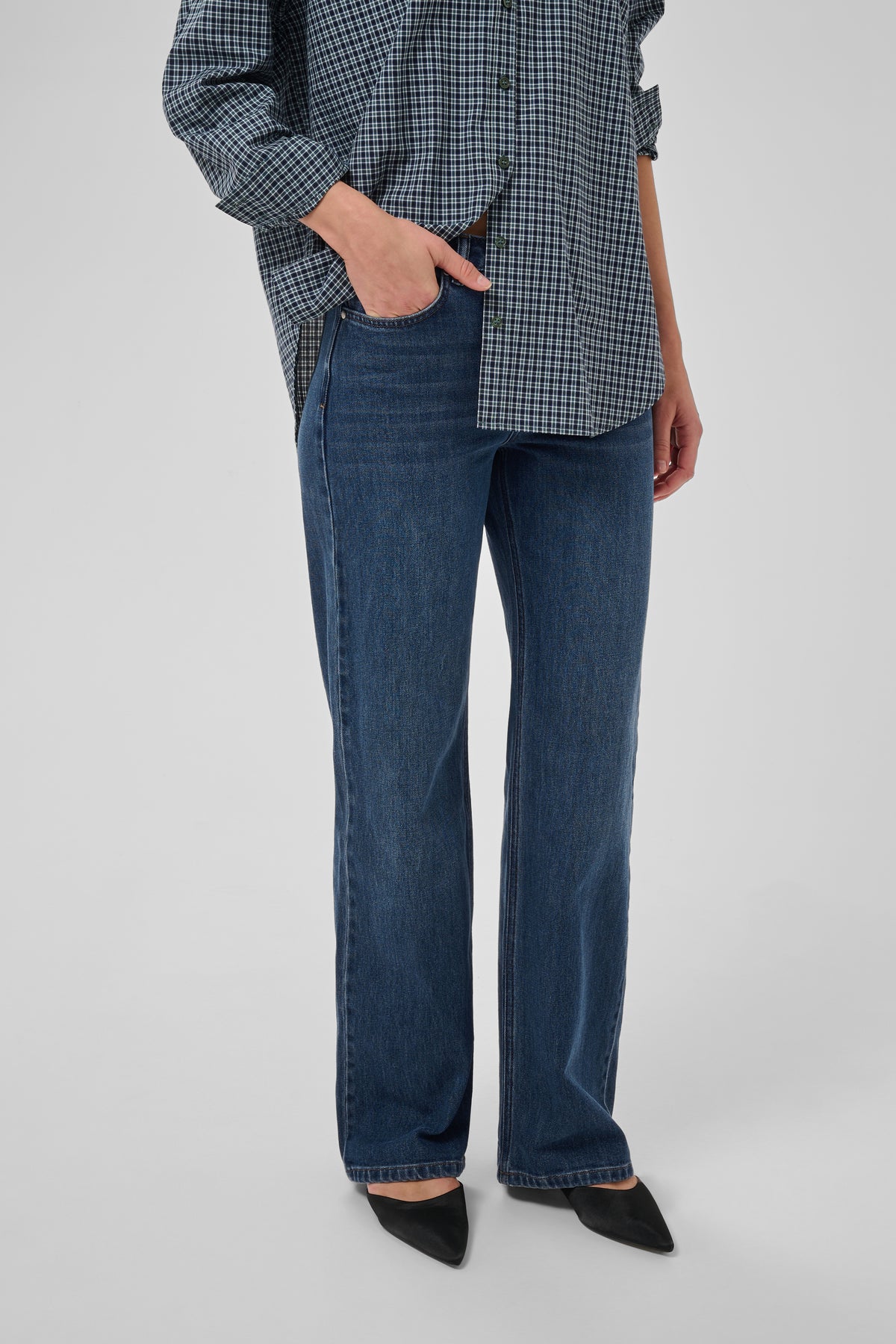 My Essential Wardrobe Louis Pants - Dark Blue Retro Wash