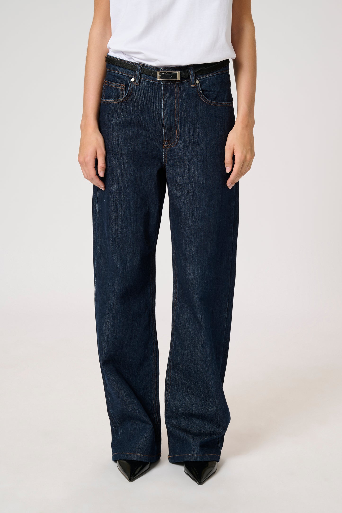 My Essential Wardrobe Louis Pants Bukser - Dark Blue Un-Wash