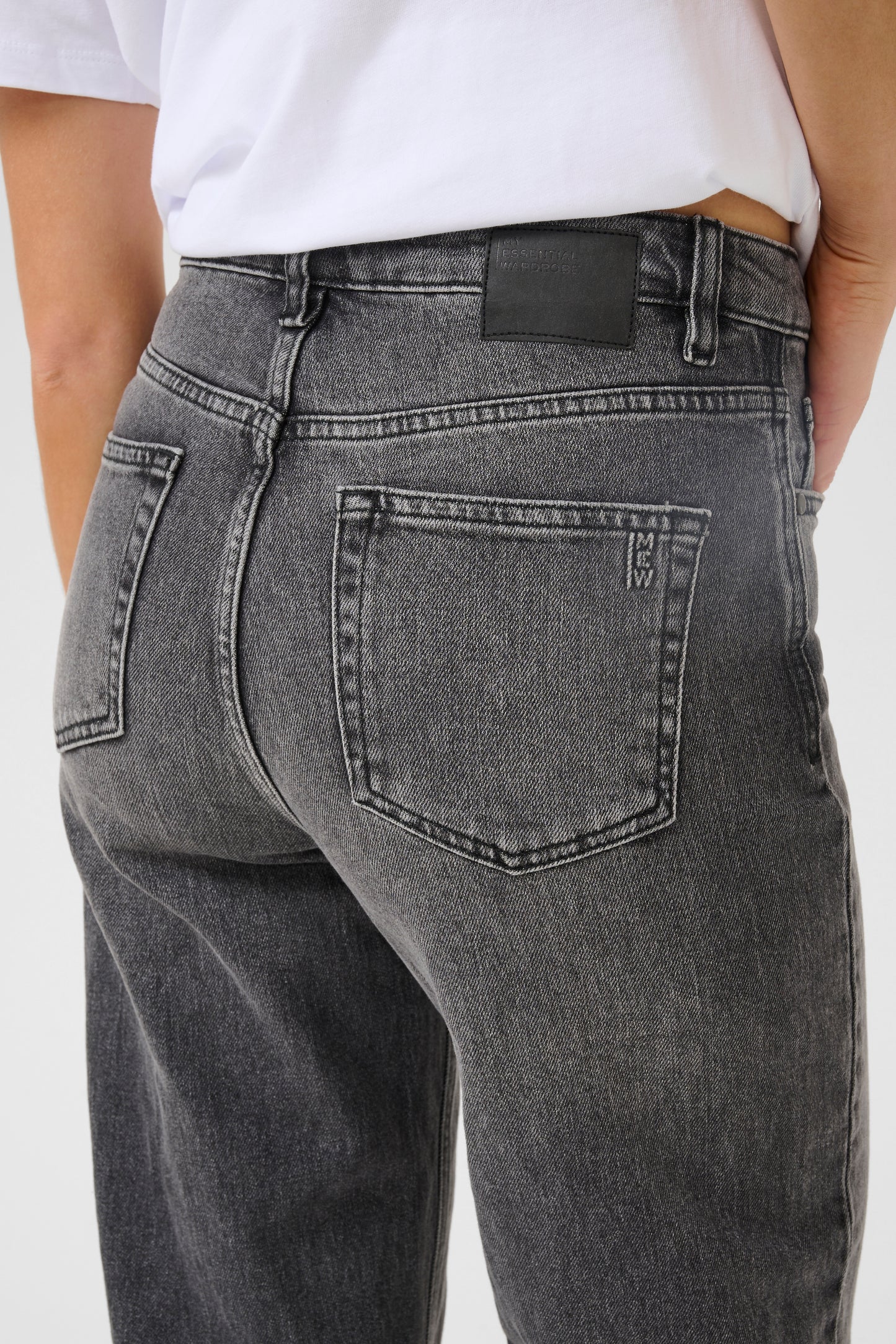 My Essential Wardrobe Louis Pants  Bukser - Dark Grey Retro Wash