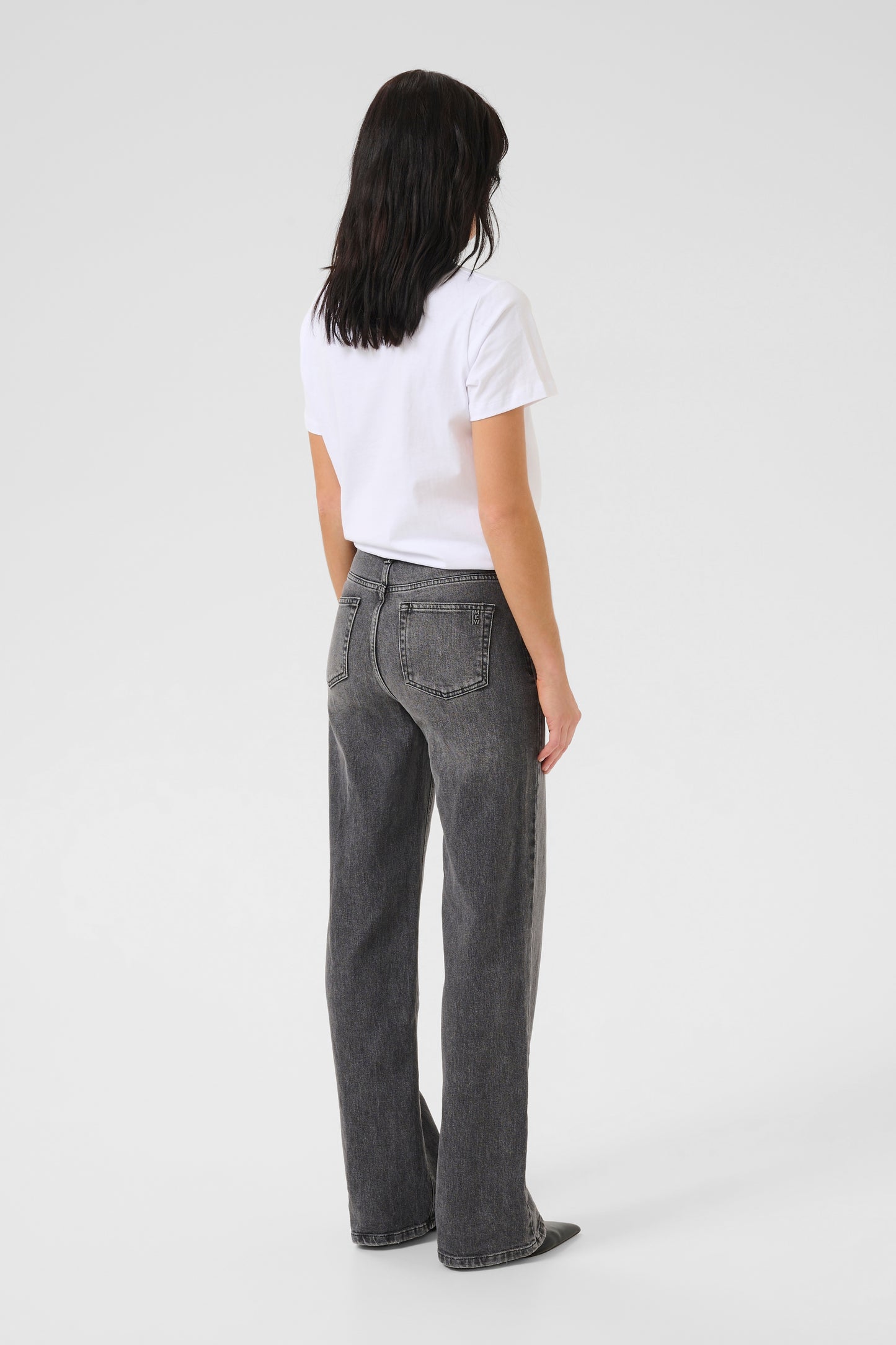 My Essential Wardrobe Louis Pants  Bukser - Dark Grey Retro Wash
