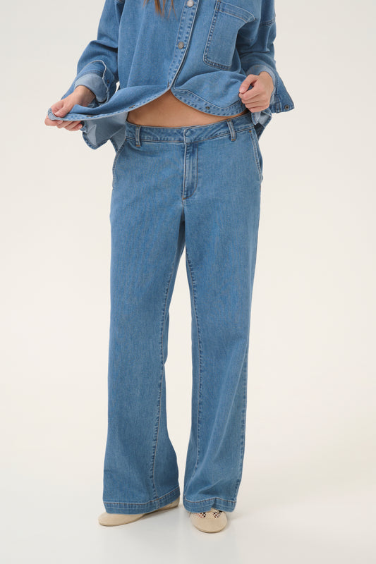 My Essential Wardrobe Lara pants - Medium Blue