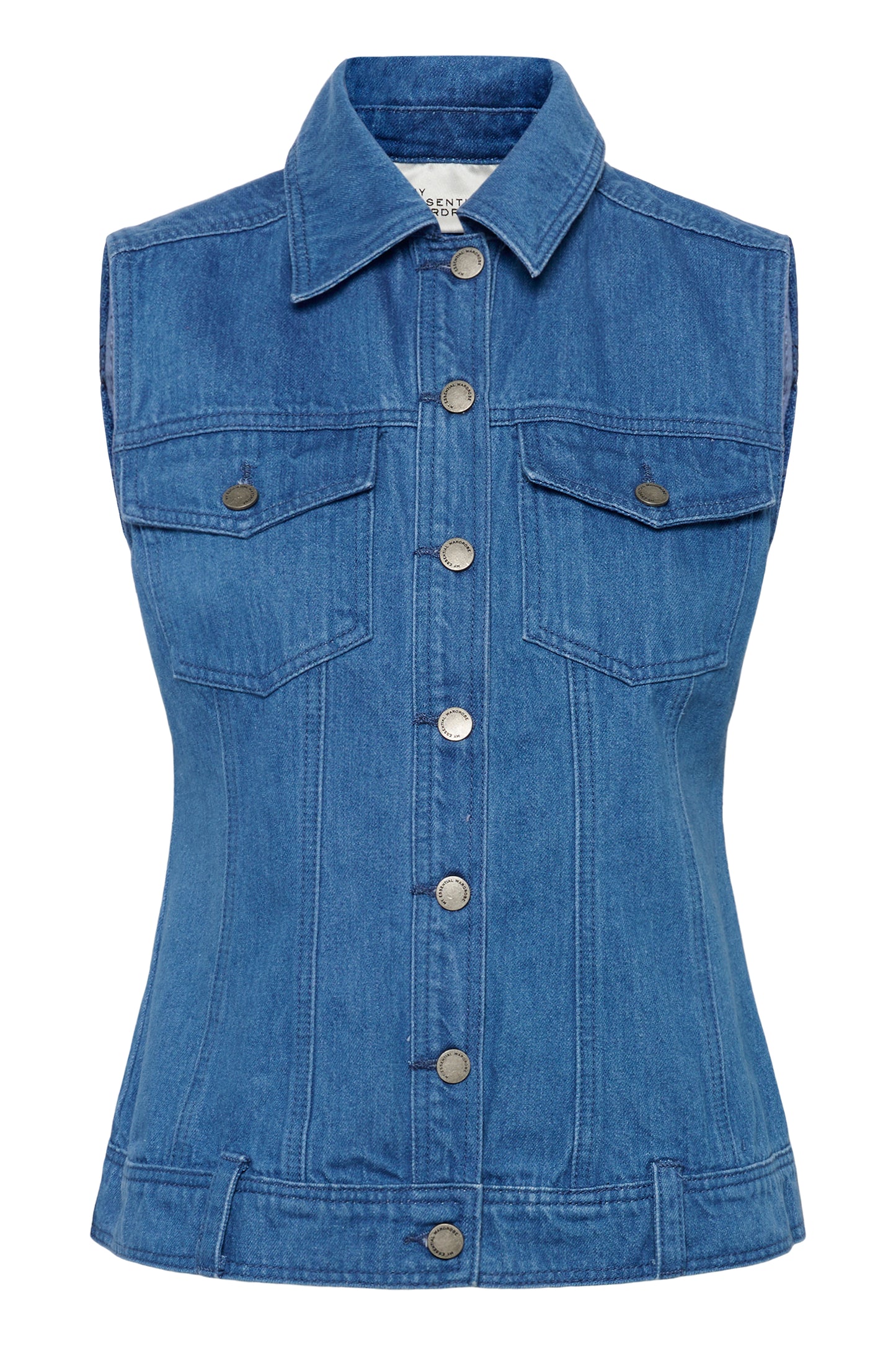 My Essential Wardrobe Saka Shaped Vest - Clear Blue