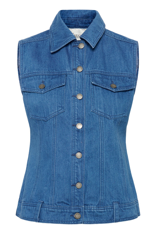 My Essential Wardrobe Saka Shaped Vest - Clear Blue