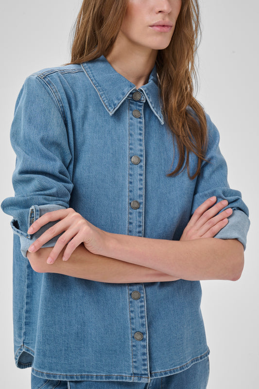 My Essential Wardrobe Linn Sofia Shirt - Medium Blue
