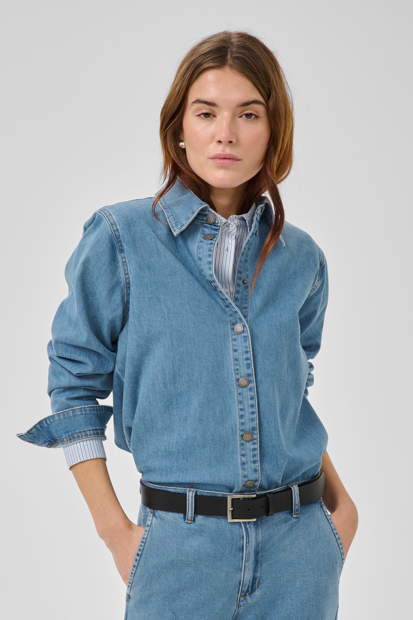 My Essential Wardrobe Linn Sofia Shirt - Medium Blue
