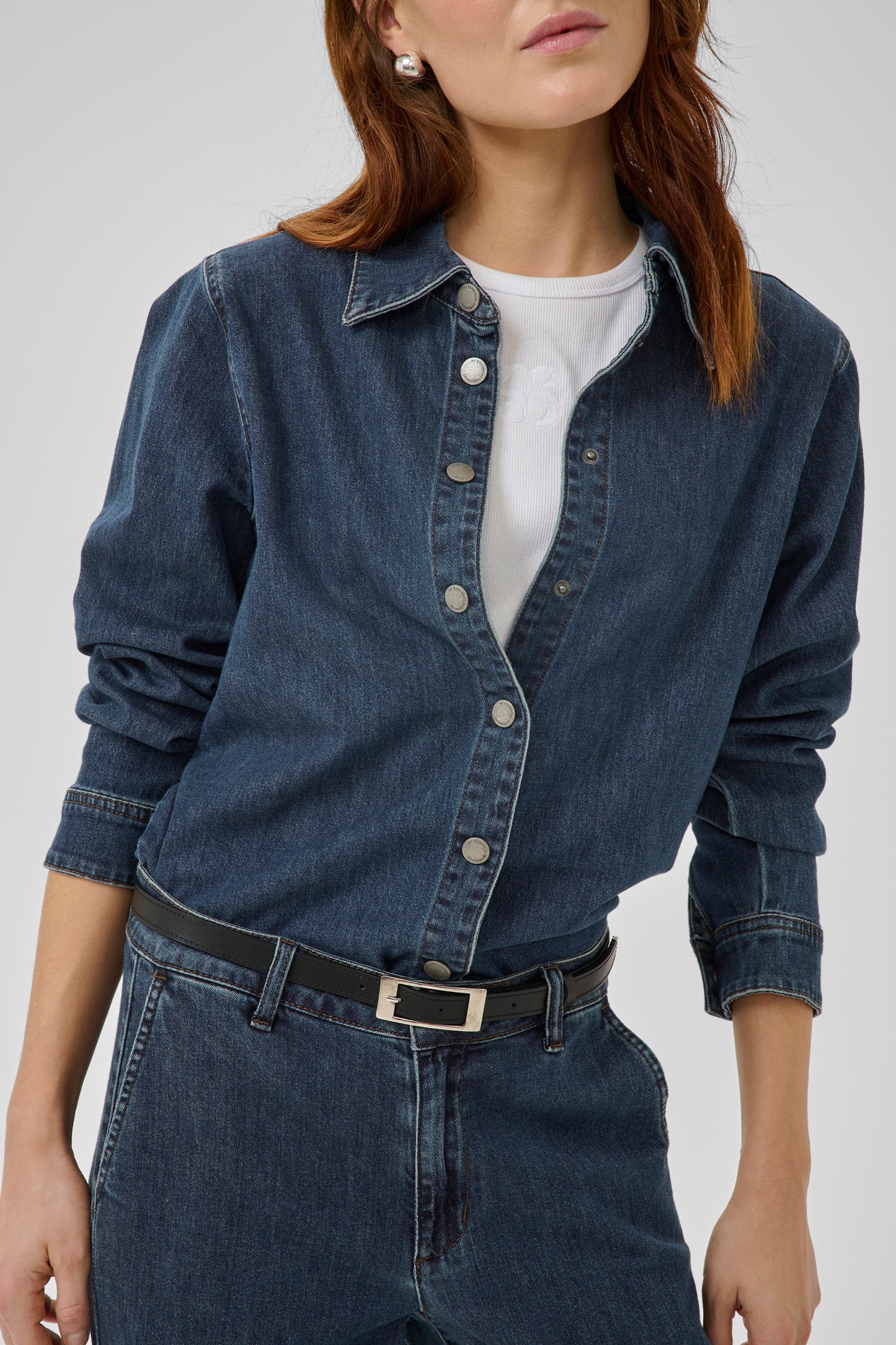 My Essential Wardrobe Linn Sofia Shirt - Dark Blue