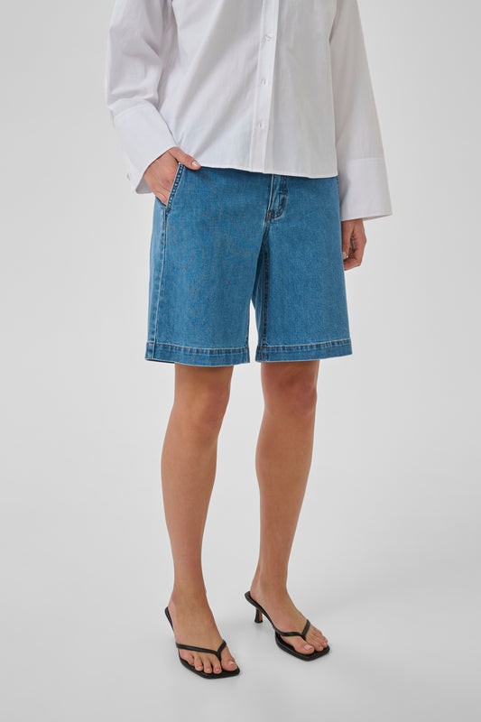 My Essential Wardrobe Lara Long Shorts - Medium Blue