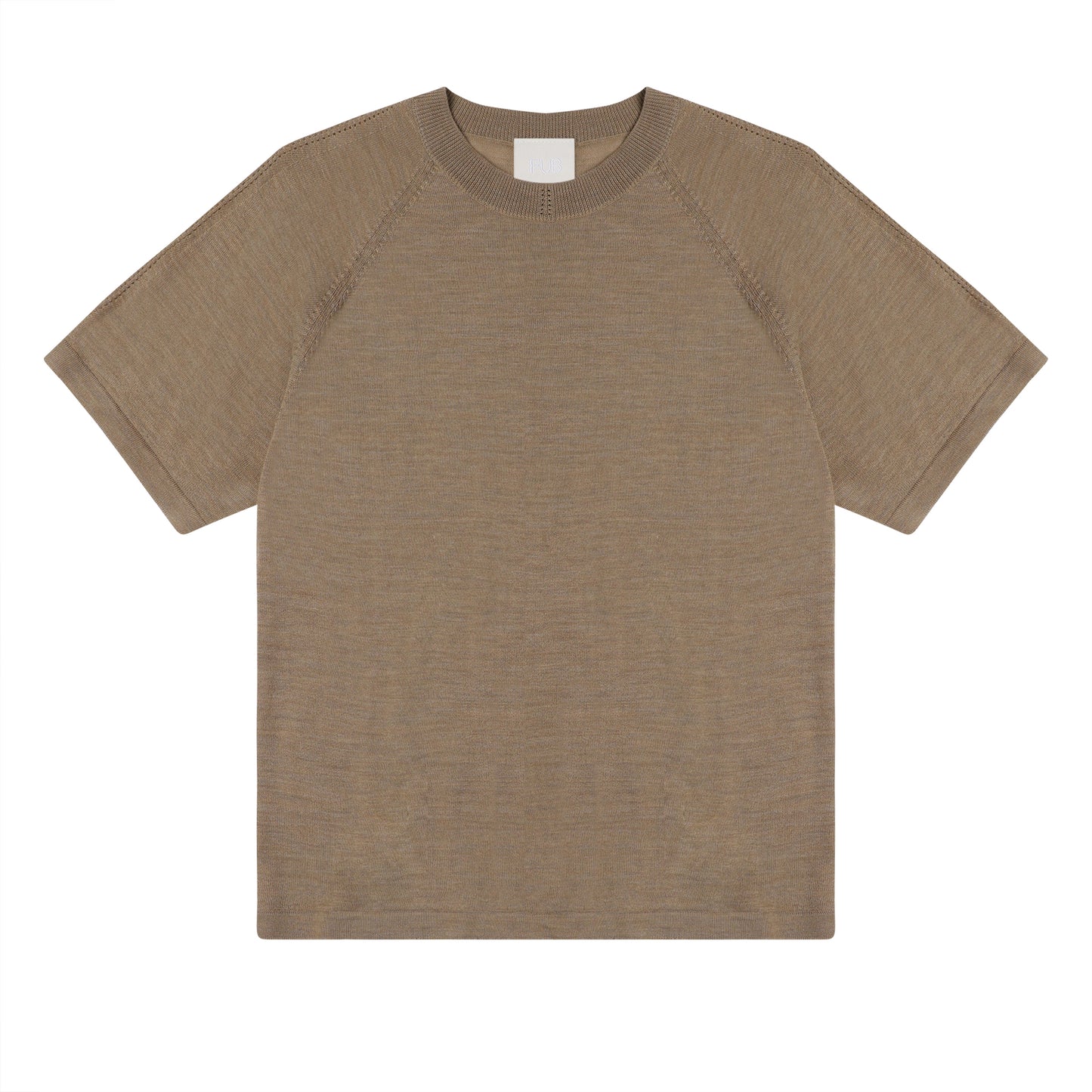 FUB Wool Tee T-shirt - Camel Melange