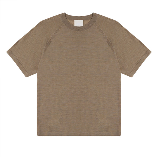 FUB Wool Tee T-shirt - Camel Melange