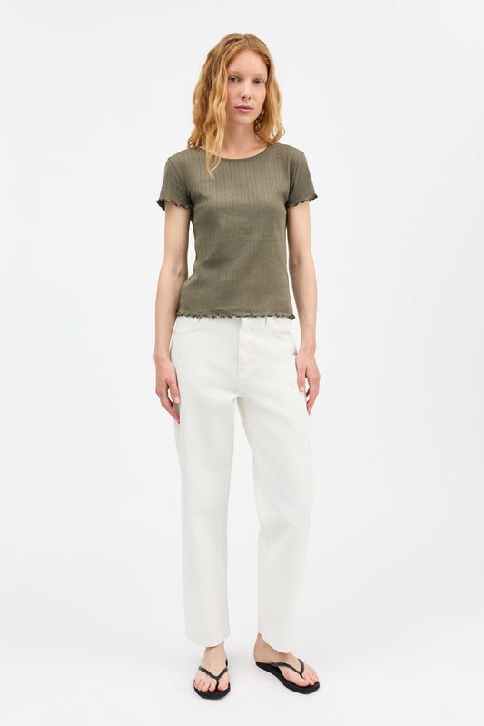 Skall Studio Edie cap sleeve T-shirt - Olive