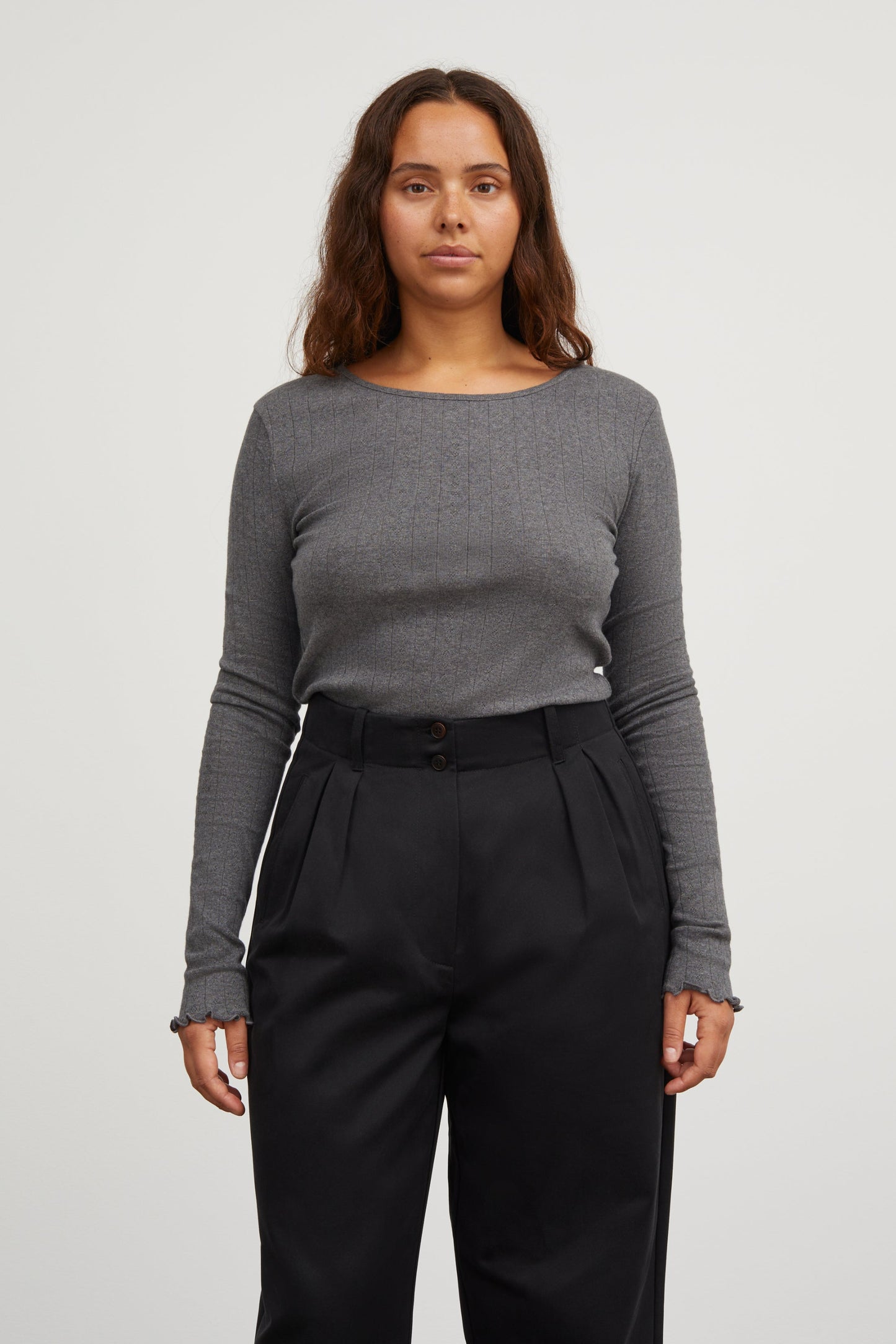 Skall Studio Edie Blouse Dark Grey Melange