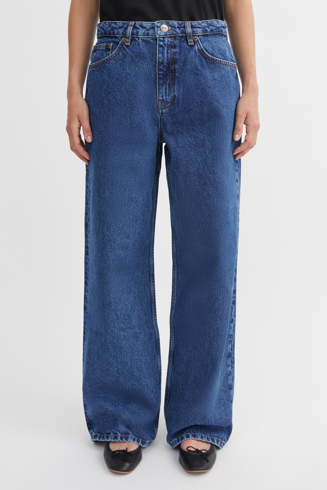 Skall Studio Willow Wide Jeans Bukser - Mid Blue