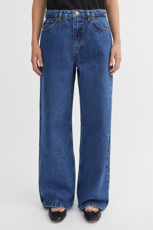 Skall Studio Willow Wide Jeans Bukser - Mid Blue