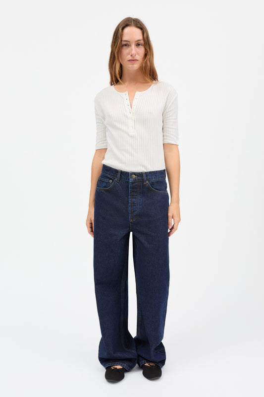 Skall Studio Liv Henley T-shirt - White