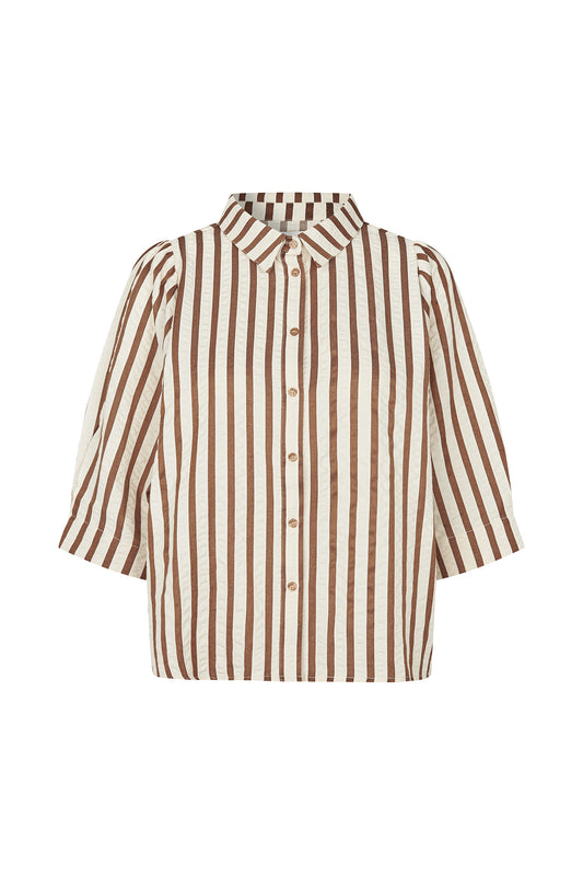 Lollys Laundry Bono Shirt Skjorte - Dark Mokka