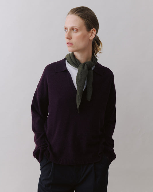 Beta Studios Nilo Medium Triangle Scarf - Dark Grey Melange