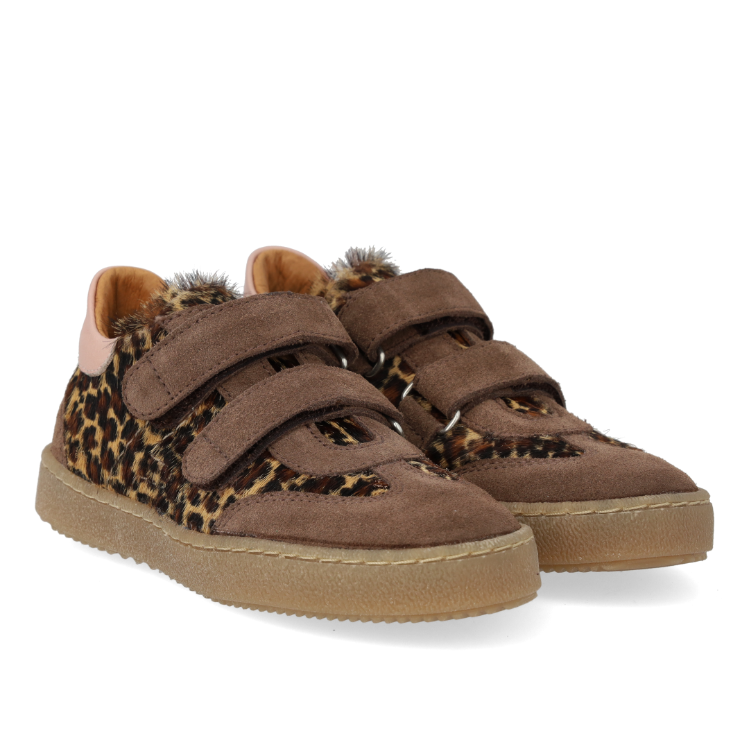 Angulus Sneaker med pony  - Taupe/Leo/Rose