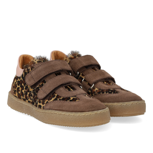 Angulus Sneaker med pony  - Taupe/Leo/Rose