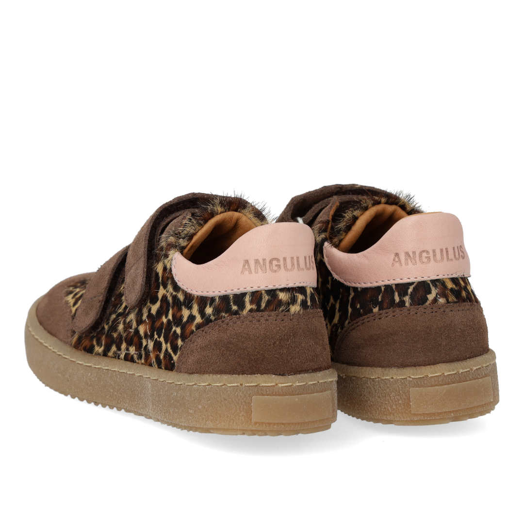 Angulus Sneaker med pony  - Taupe/Leo/Rose