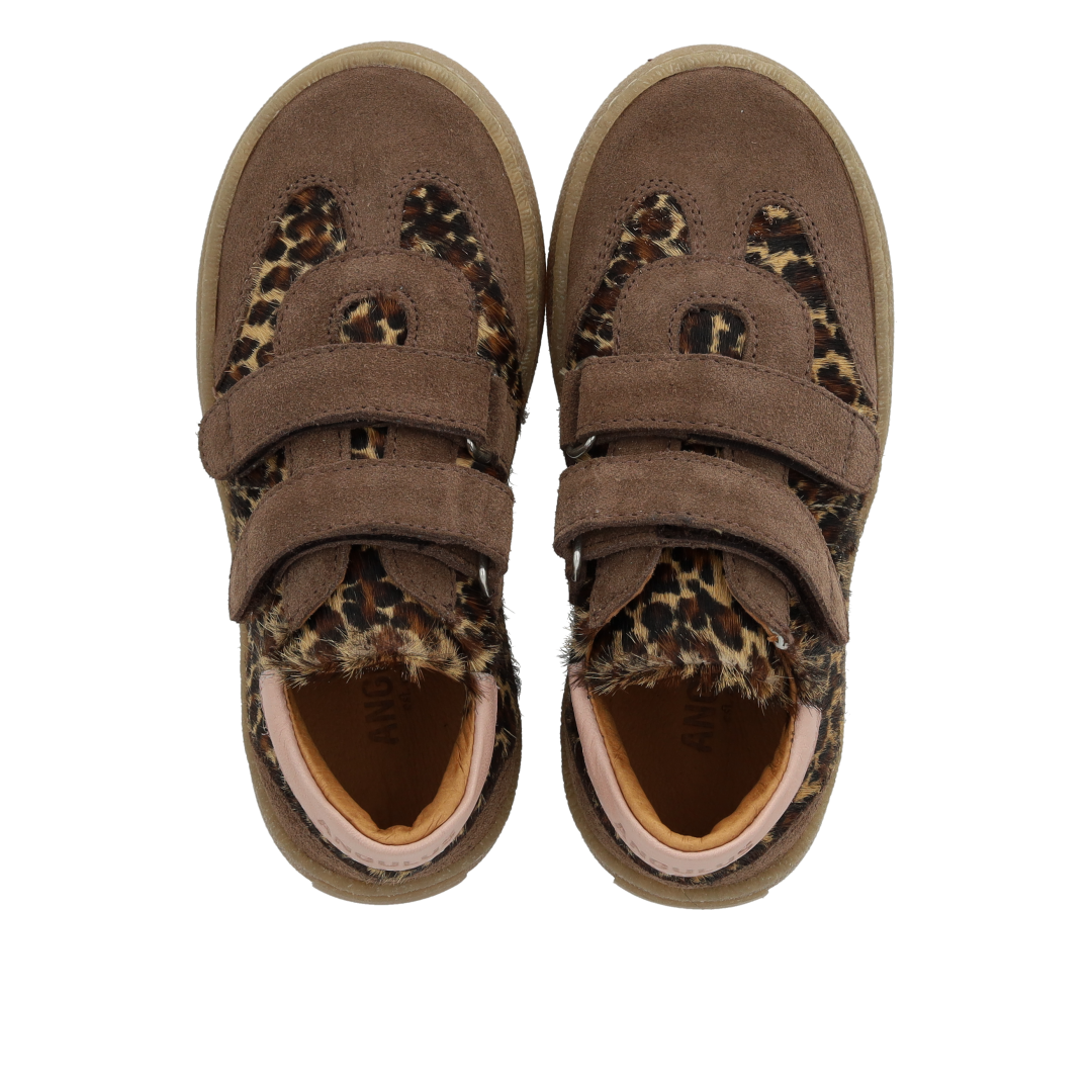 Angulus Sneaker med pony  - Taupe/Leo/Rose